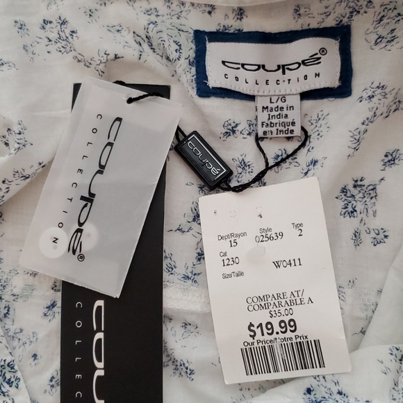NWT Coupe light cotton floral shirt Medium Large - Picture 10 of 13